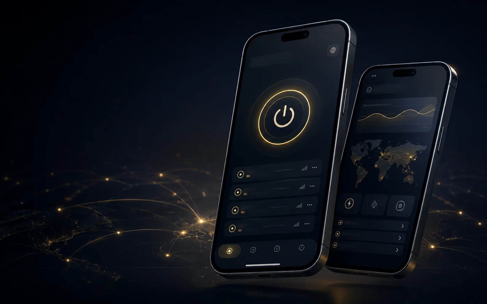 Два смартфона с интерфейсом безопасного VPN-подключения